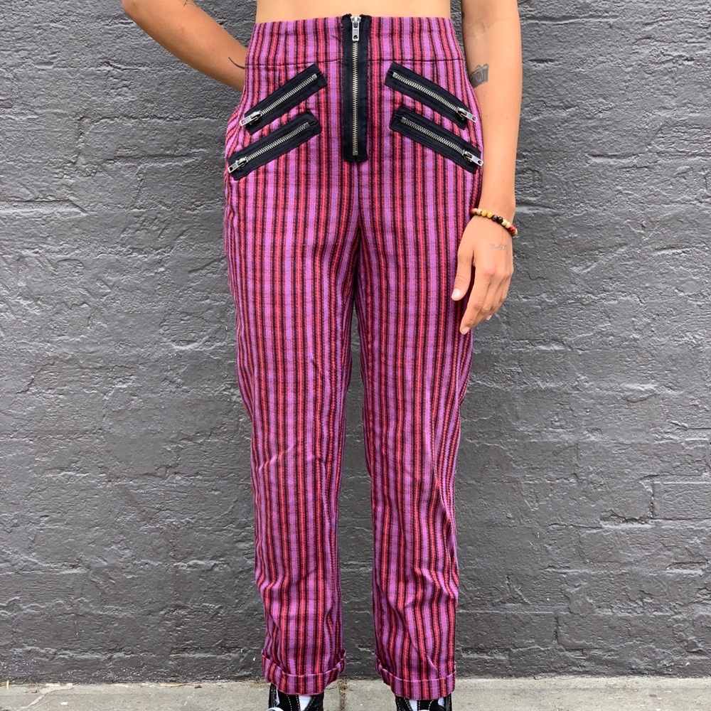 Rockstar Striped Pants with zipper detailing!